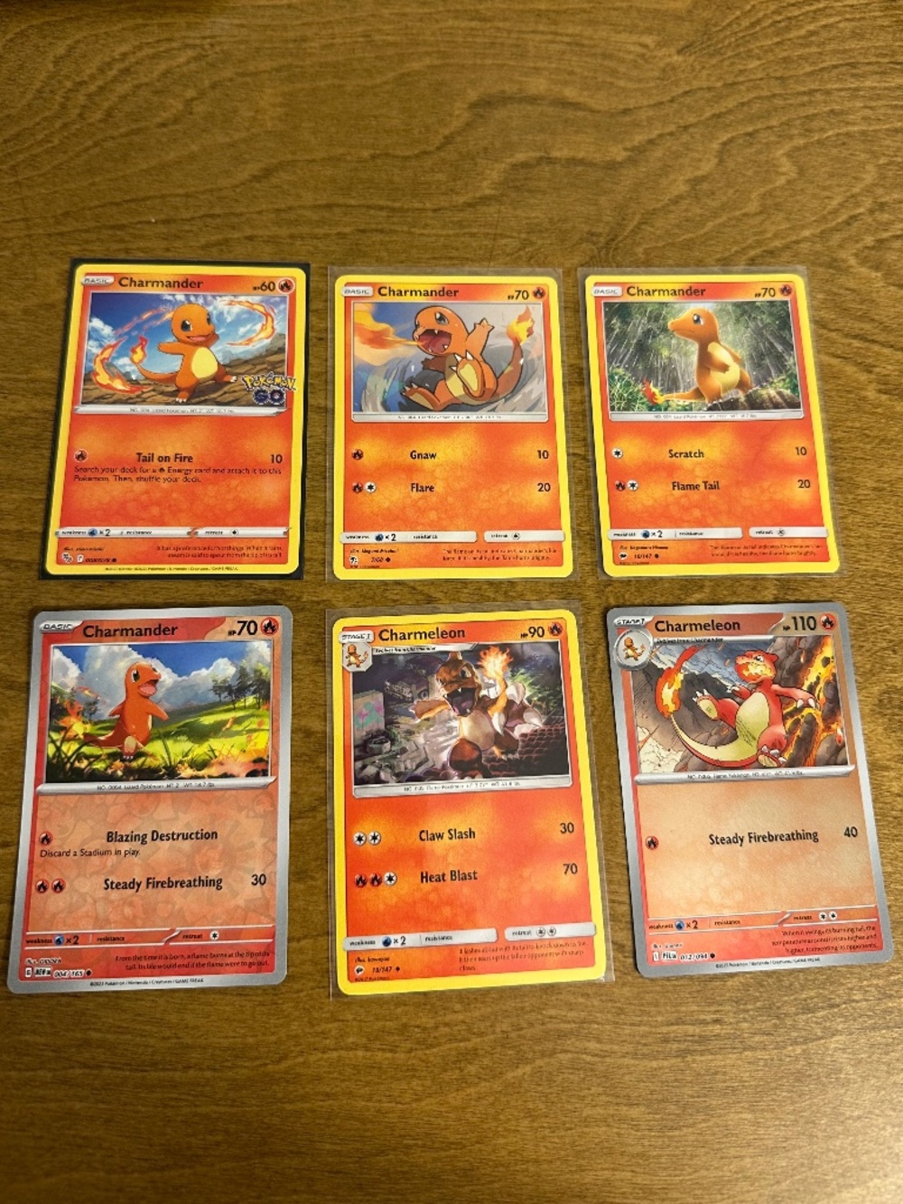 Lot of 6 Charmander/Charmeleon Cards
